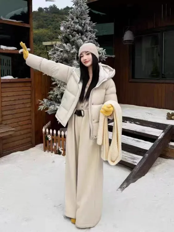 【泡芙90绒】新款白鸭绒90百搭流行亲肤面料羽绒服外套