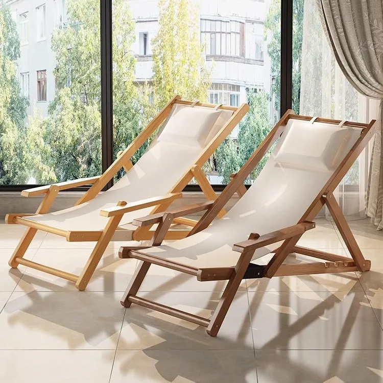 折叠椅家用休闲折叠椅坐睡两用午睡靠椅户外帆布沙滩椅露营庭院