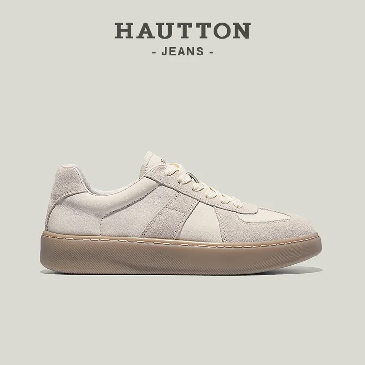 皓顿板鞋时尚百搭潮流男士夏季休闲鞋百搭复古透气德训鞋