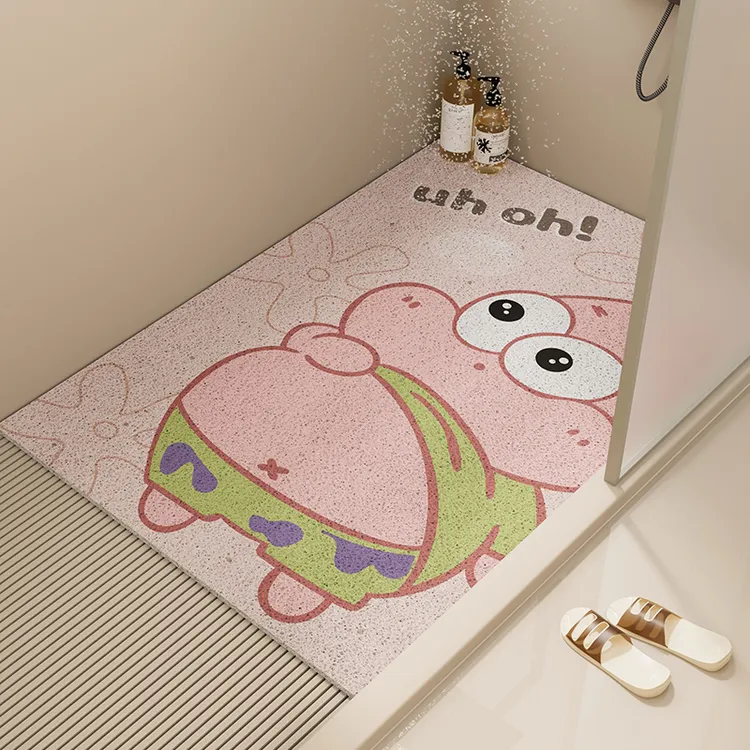 淋浴房浴室丝圈满铺防滑垫镂空儿童洗澡沥水脚垫卫生间可裁剪地垫