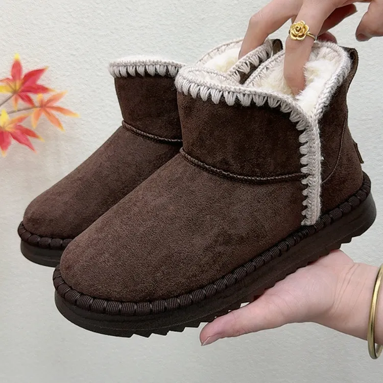 雪地靴女2025冬季新款勃肯短靴加绒保暖面包棉鞋厚底防滑时尚棉靴