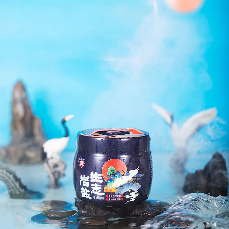 中盐无碘生态岩盐680g*4瓶未加碘食用盐家用精制细盐未添加抗结剂