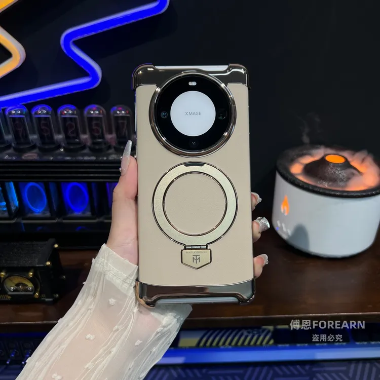 适用于华为mate60pro手机壳支架磁吸mate70真皮mate60防摔mate70