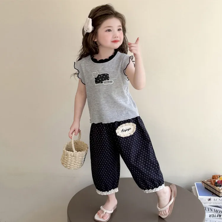 女童夏季套装2025新款小童洋气儿童装夏装女宝宝短袖防蚊裤两件套