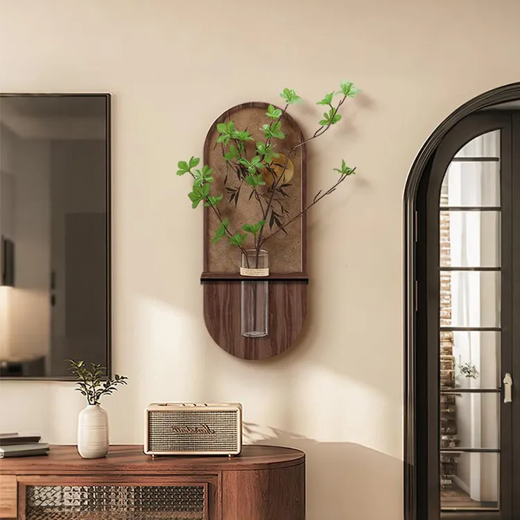 古风水培画画高级感绿植创意diy客厅电视背景墙挂饰墙上花瓶壁饰