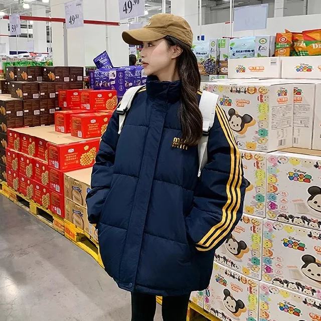 2025冬装羽绒棉服女休闲时尚洋气立领棉衣韩版宽松学生加厚保暖外