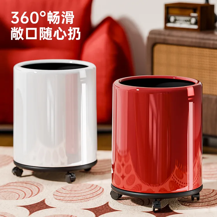 双层垃圾桶大容量家用简约ins风高颜值奶油客厅轻奢卧室无盖纸篓