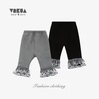 婴悦家秋冬款女宝宝百搭时尚俏皮波点拼接休闲打底裤 89505