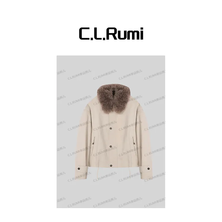 【Rumi精选】“绒多多” 冬季保暖可拆卸毛领宽松棉服上衣外套7403wt