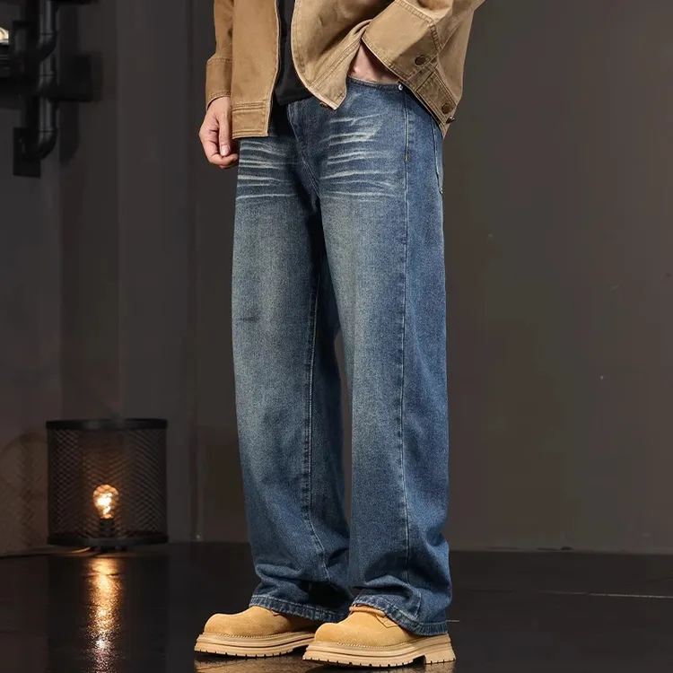 GORNER SG/格纳美式潮复古水洗牛仔裤男宽松休闲直筒裤秋季新款