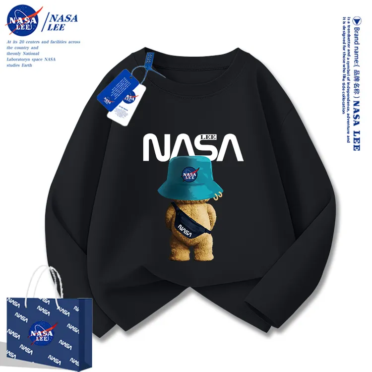 NASA联名男童纯棉长袖t恤上衣薄2025新款秋季内搭打底衫儿童秋装