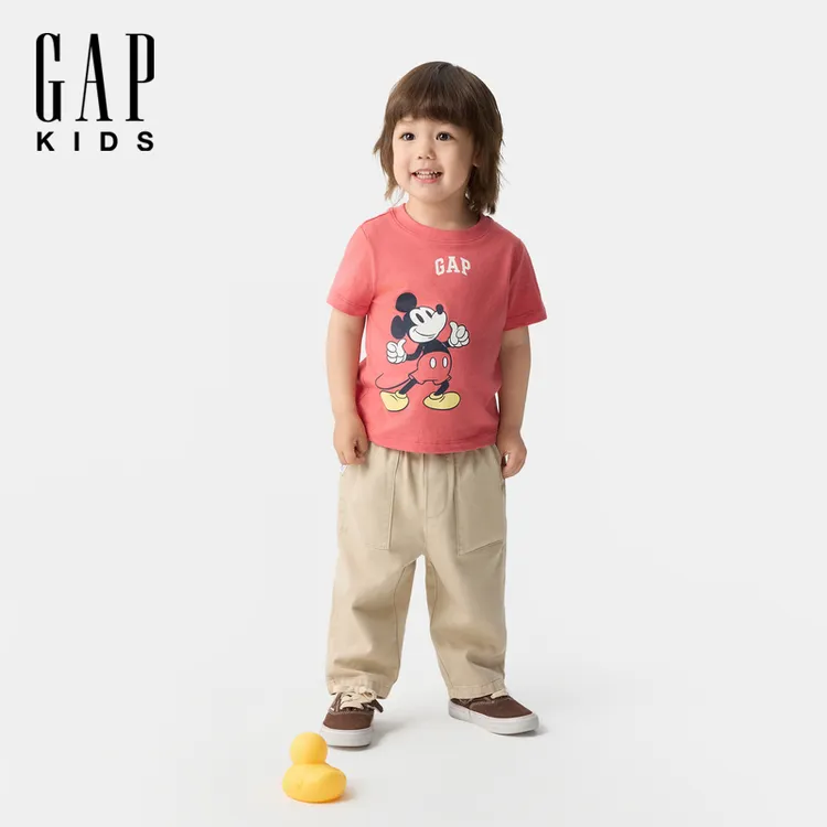 【迪士尼联名】Gap男幼童2025春季新款纯棉短袖T恤儿童美版742993