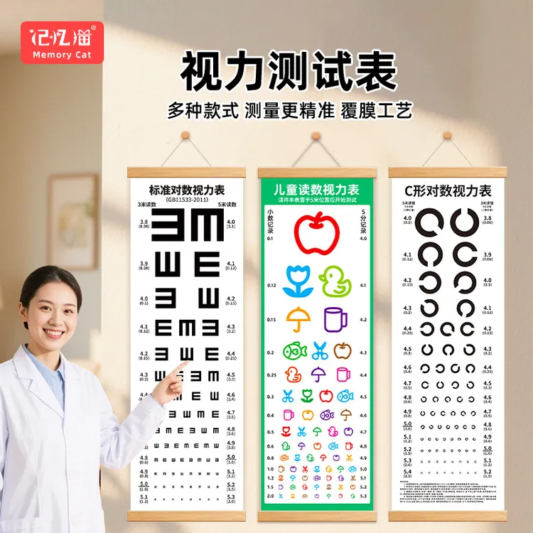 标准对数视力表测试贴图儿童成人视力表眼科眼睛测量表空军标准