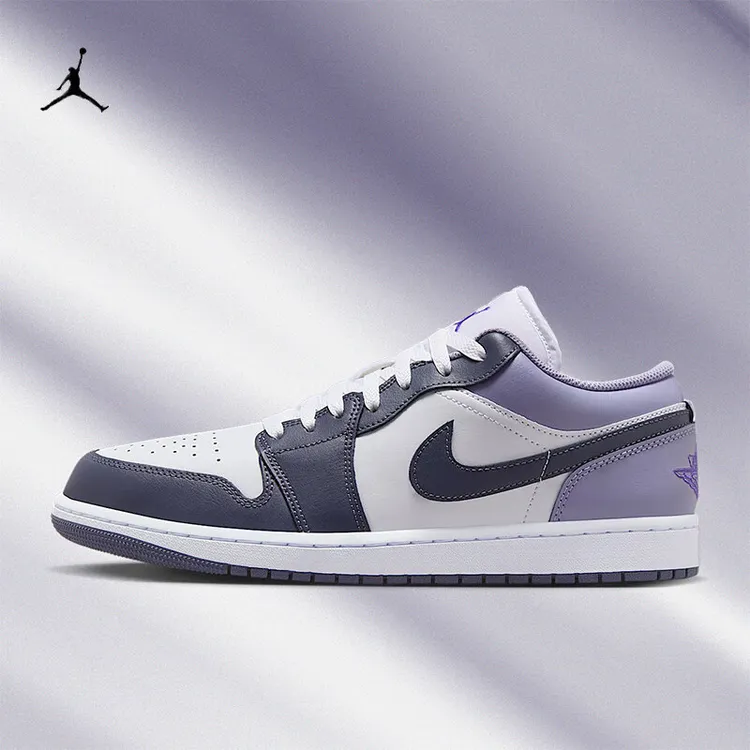 耐克NIKE男鞋AIR JORDAN 1复古篮球鞋低帮运动鞋紫葡萄553558-145