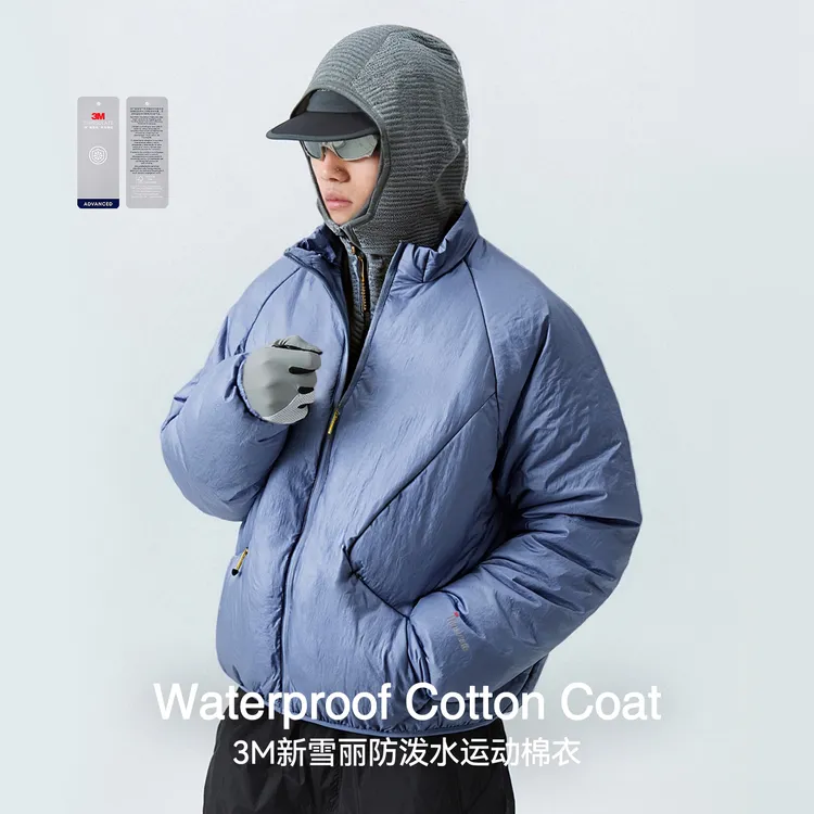 秋冬防风反光轻量化棉服男士轻薄短款立领防泼水情侣运动三防棉衣