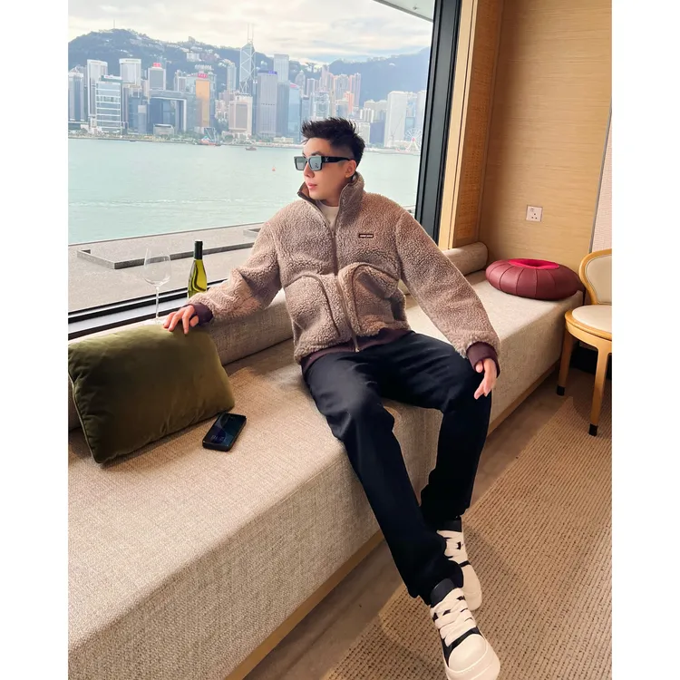 【暖毛外套】秋冬痞帅立领短款保暖加厚摇粒绒夹克男士外套上衣
