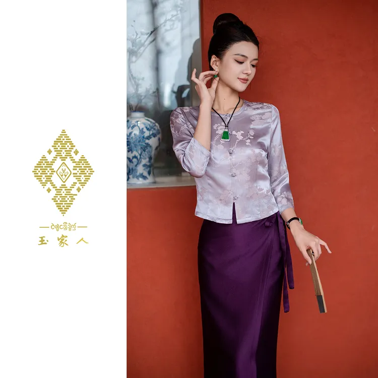 玉家人【曼逸】桑蚕丝傣族服装改良服饰中国风民族风新中式上衣