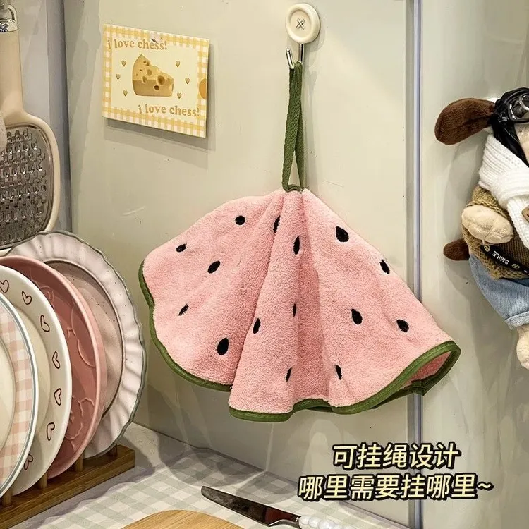 可爱厨房擦手巾不臭速干挂式珊瑚绒卫生间浴室儿童洗手抹手毛巾HR