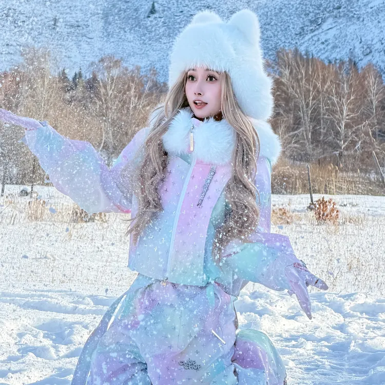 CHOPCHOP26新品【梦幻独角兽】3L滑雪服全压胶滑雪服女款保暖加绒