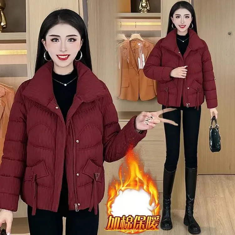 设计感短款立领棉服女冬季2025新款棉衣洋气加厚保暖时尚棉袄外套