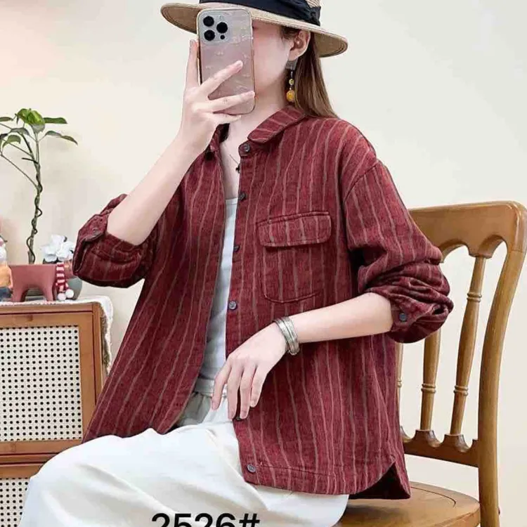 2025休闲小版棉麻衬衫