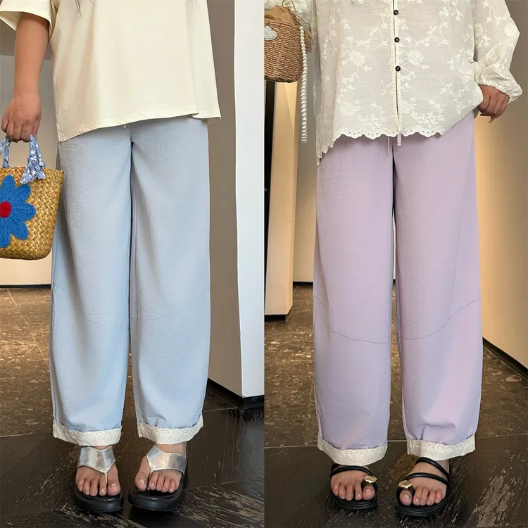 断码捡漏~薄暮奶泡 / 韩系时尚百搭弯刀休闲裤14902花契大码200斤