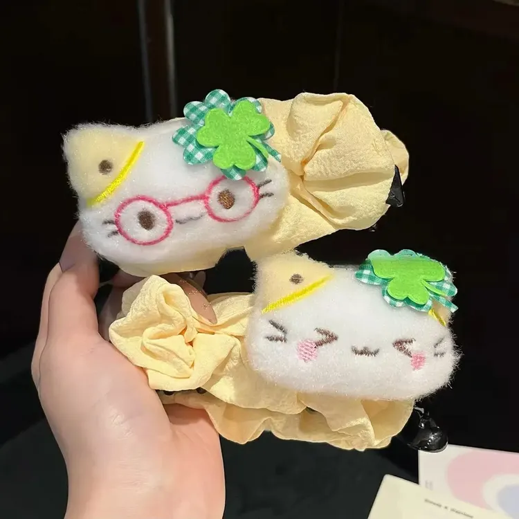 幸运小猫香蕉夹可爱卡通表情猫咪后脑勺盘发百搭少女发饰森系蓬松