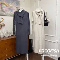 高级感简约围脖设计显瘦针织连衣裙#88168