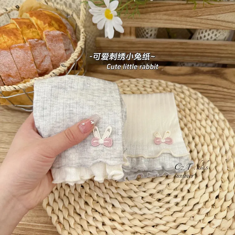 【女童打底裤】女童夏季薄款花边七分打底裤透气无骨儿童打底裤