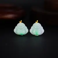 【歪歪】翡翠飘绿佛公吊坠18K镶嵌（多样性发一)XB-J4654