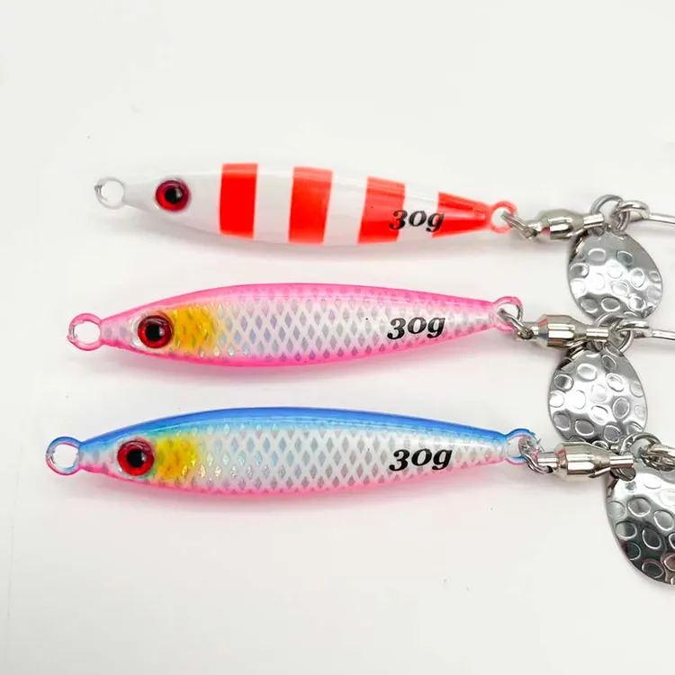 小胖铁板远投30/40克带亮片单钩鲅鱼刀鱼鲈鱼铁板