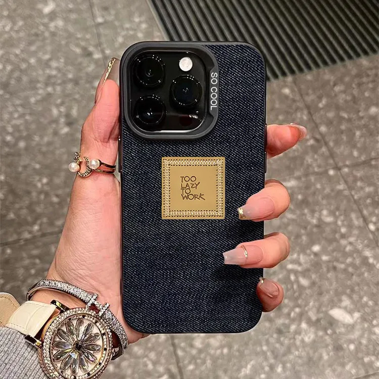 平面复古牛仔适用苹果16/15手机壳iphone14Promax17/13软12防摔11