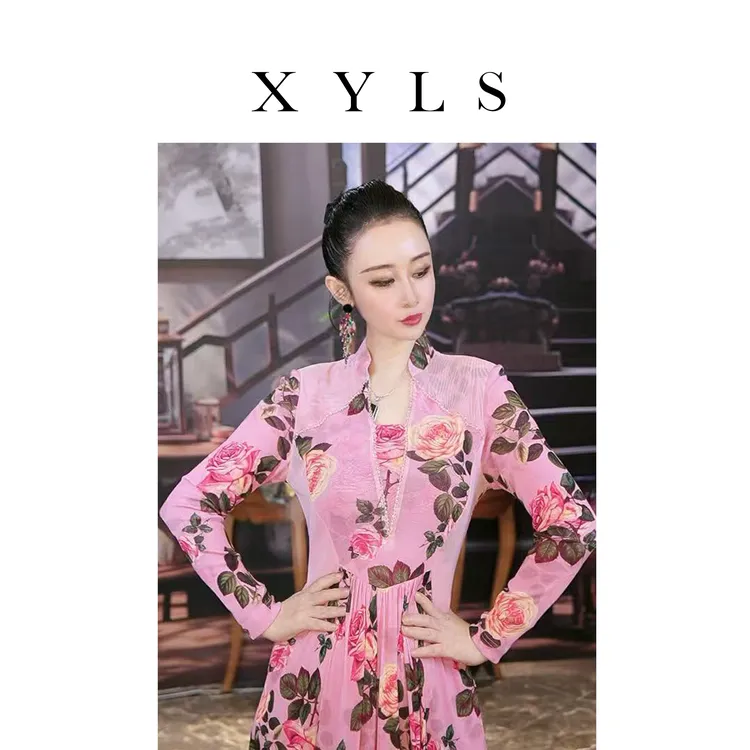 女装连衣裙弹力印花T006812-1