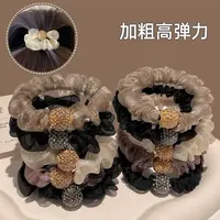 爆款带钻欧根纱高马尾皮筋女高弹力皮筋可爱简约网纱钻圈甜美优雅