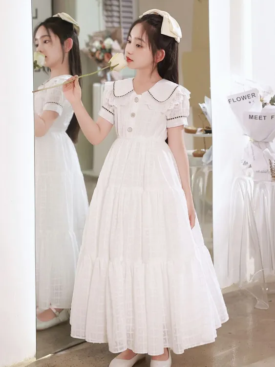 女童裙子2025新款夏装女大童夏季连衣裙小女孩洋气公主裙童装夏裙