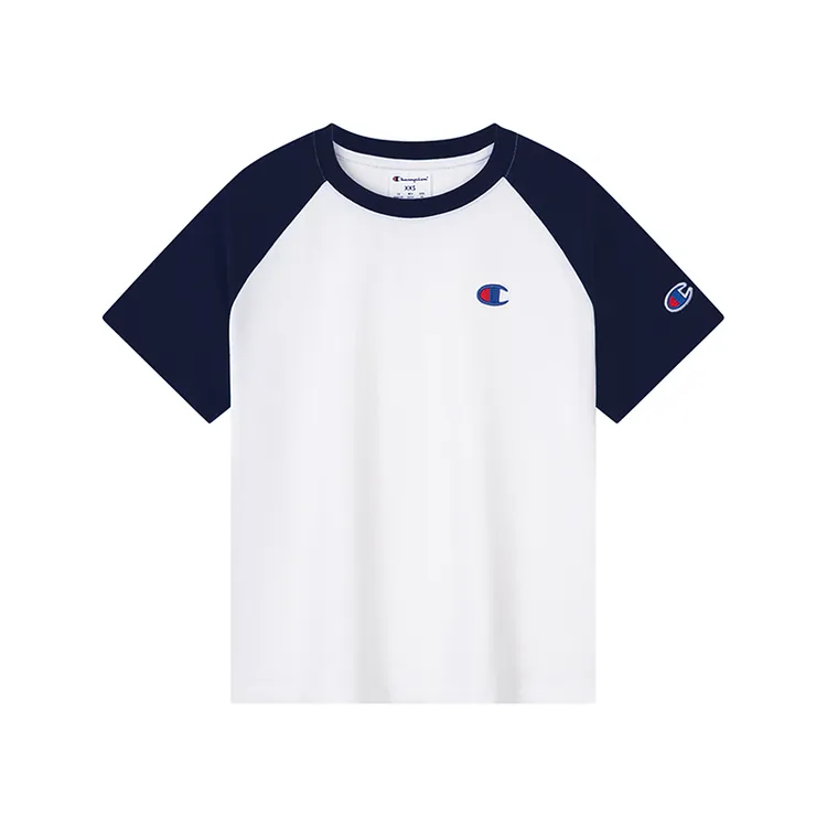 【商场同款】Champion2025春夏季休闲拼接短袖T恤25SS-TX340 DR