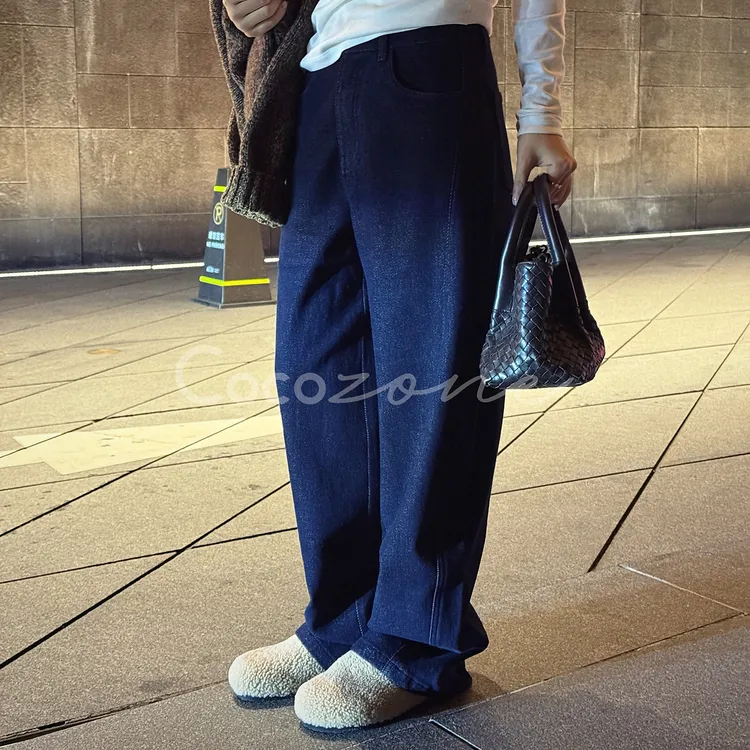 COCO ZONE 刘一一 “锁温原牛”不褪色复古柔软牛仔裤 CD2A2654