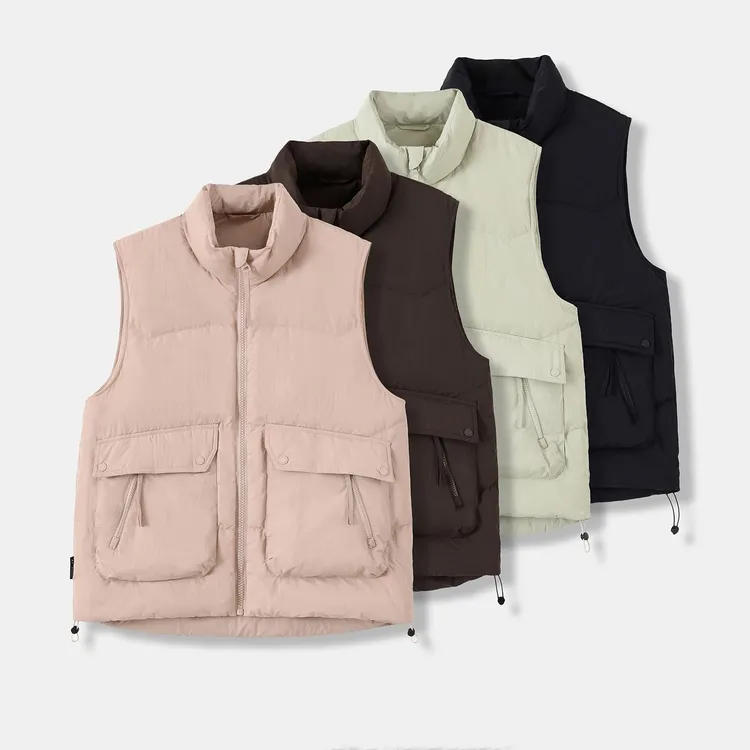 冬季美式工装无袖羽绒马甲男士秋冬立领户外休闲加厚保暖坎肩外套