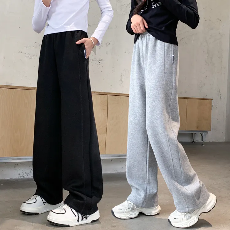 儿童裤子女童春秋运动裤2025新款中大童女孩秋季直筒阔腿裤秋冬装