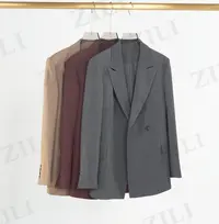 【飒姐冷灰格调】2025秋季新款女士简约轻奢修身时尚收腰款西服