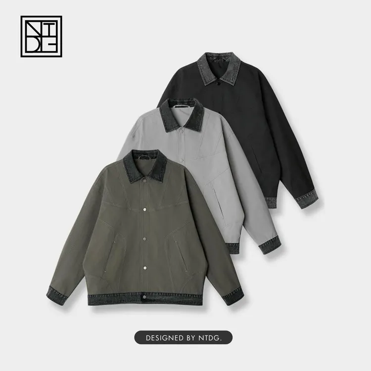 NTDG-ONE/南通大个时尚牛仔拼接秋季宽松外套男5883