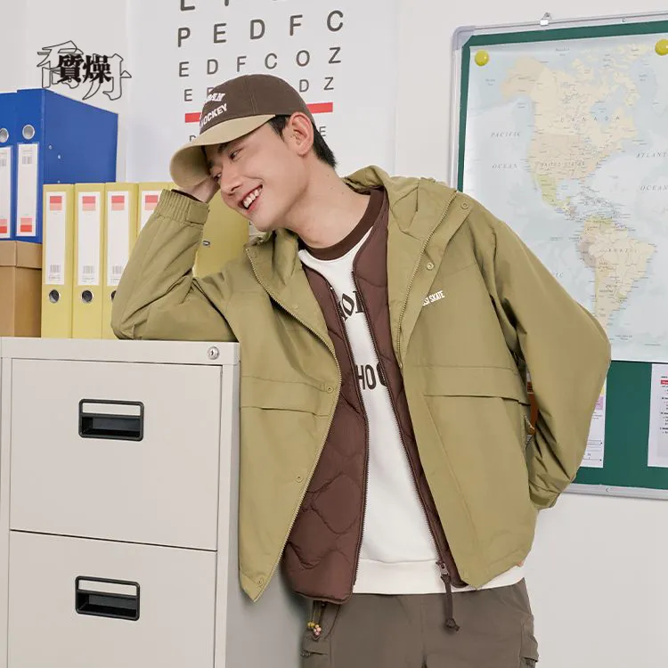 乔丹梭织厚外套男2025秋冬加绒保暖防风宽松运动风衣QDLFD3254262