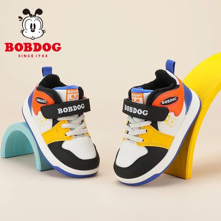 巴布豆童鞋男童加绒加厚宝宝机能鞋2025新款婴幼儿秋冬休闲学步鞋