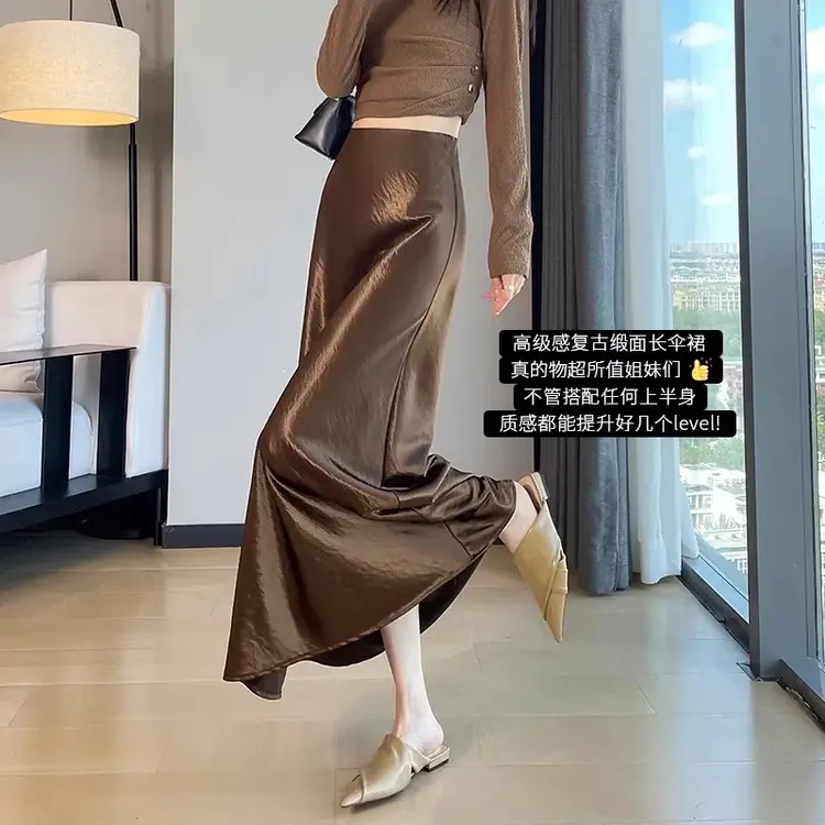 醋酸缎面半身裙，不挑腿型全新视觉显瘦垂感顺滑清爽舒适 拉长腿线