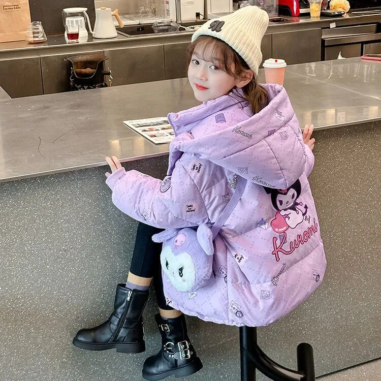 巴拉童年库洛米女童羽绒服2025新款洋气加厚秋冬女童秋款上衣