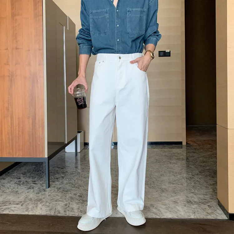 一轩轩轩【格陵兰岛】春秋季高级感cleanfit休闲纯棉男牛仔长裤k201