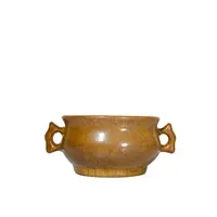 191.清乾隆 黄哥釉双耳炉