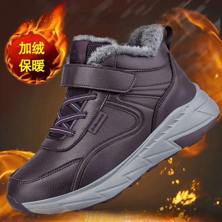 老人冬季保暖棉鞋加绒防滑中老年雪地靴女款爆款2025新款妈妈鞋子