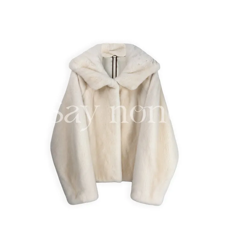 懒猫nono│Saynono进口稀有水貂整皮连帽气质皮草外套 GY01551XY