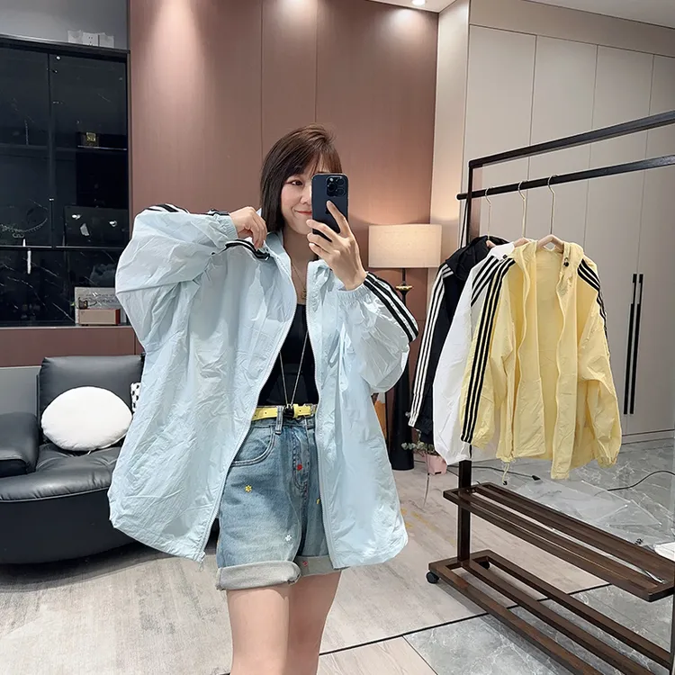 连帽薄外套女夏季新款2025韩版宽松休闲百搭开衫上衣防晒衣女